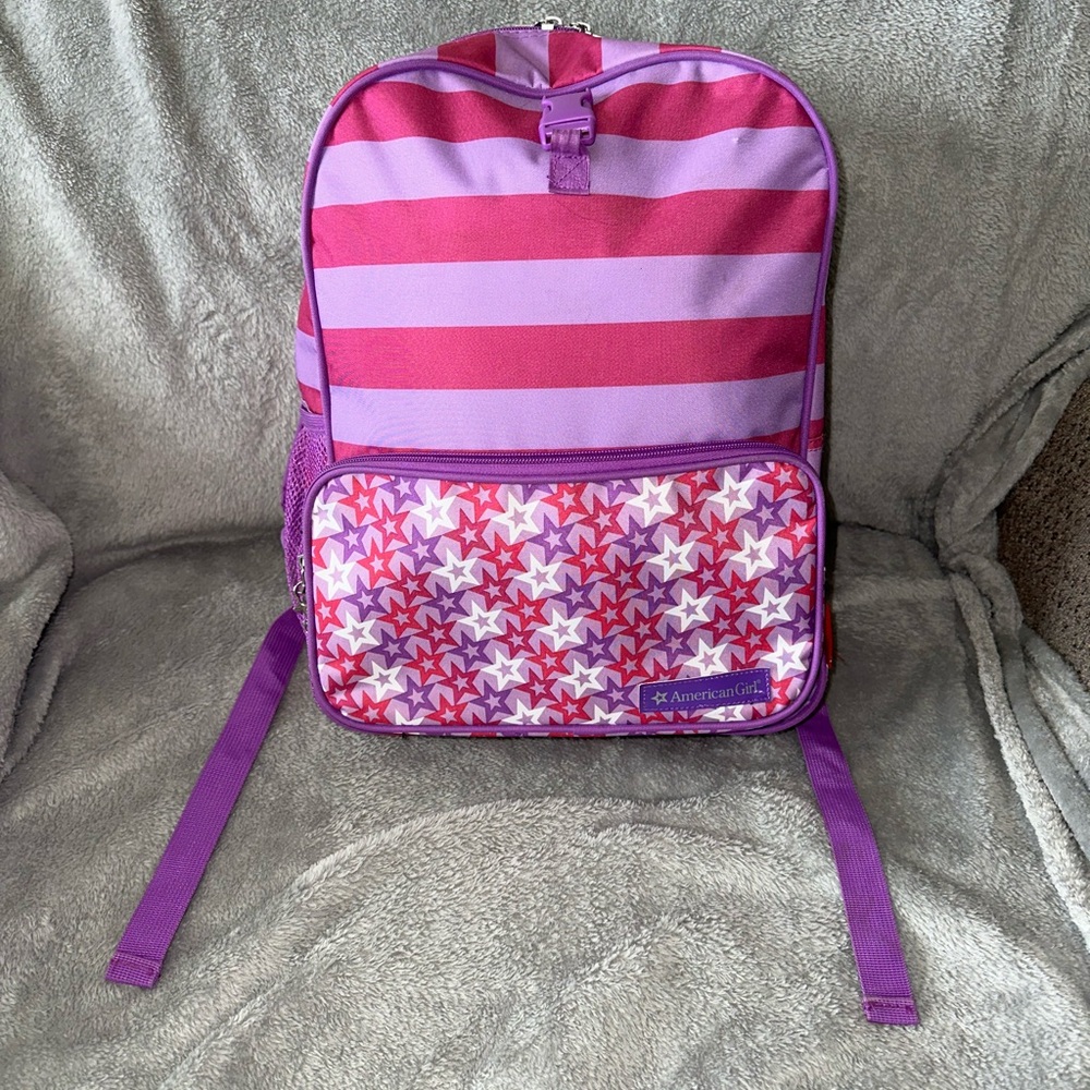 American Girl Purple and Pink Floral Backpack